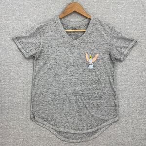 Disney Dumbo Shirt Womens Medium Gray Short Sleeve V Neck Tee Heathered